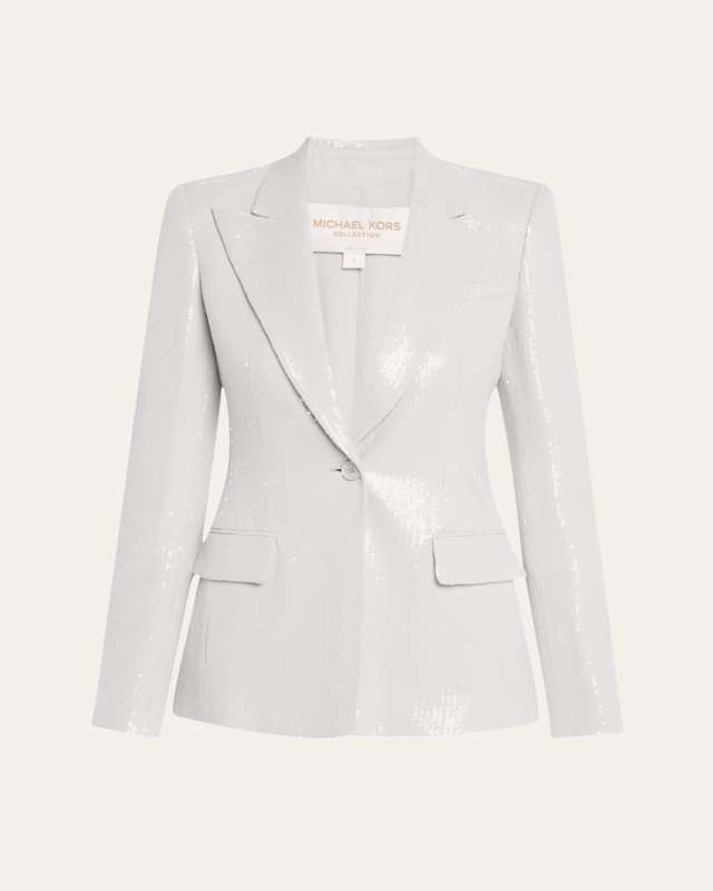 Georgina Sequined One-Button Blazer
